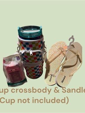 Colorful Checkered Crossbody Bottle Holder